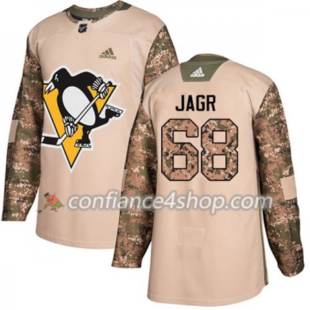 Adidas Maillot de Hockey Pittsburgh Penguins Jaromir Jagr 68 2017-2018 Camo Veterans Day Practice Authentic - Homme